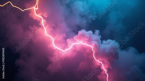 Abstract orange and blue neon background. Generative ai.