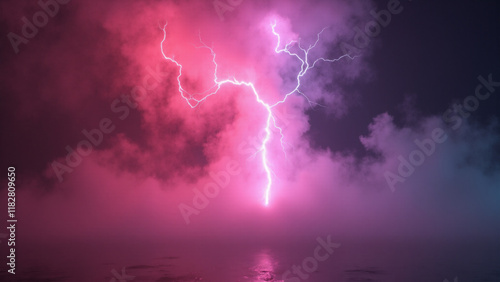 Abstract orange and blue neon background. Generative ai.