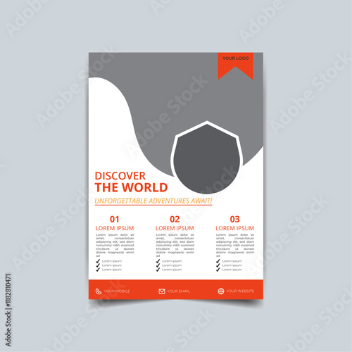 Clean travel agency flyer layout design template
