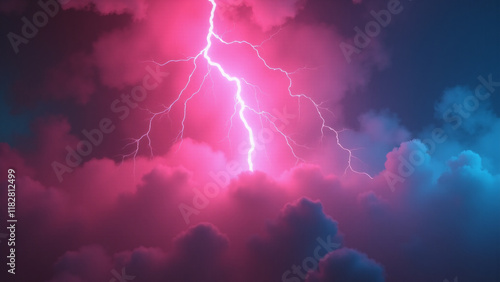 Abstract orange and blue neon background. Generative ai.