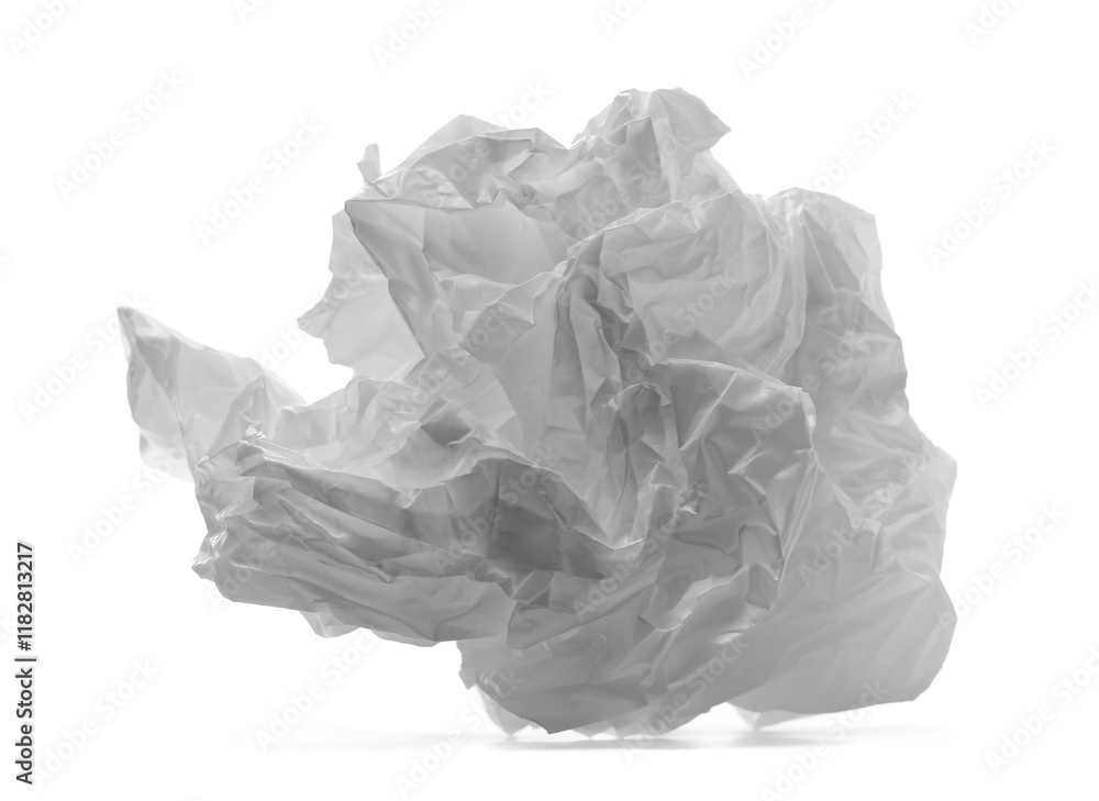 Fototapeta premium Crumpled nylon bag isolated on white