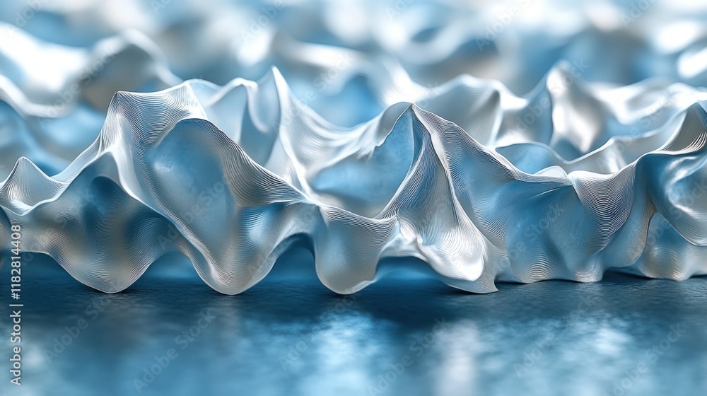 Fototapeta premium Abstract light blue fabric waves.