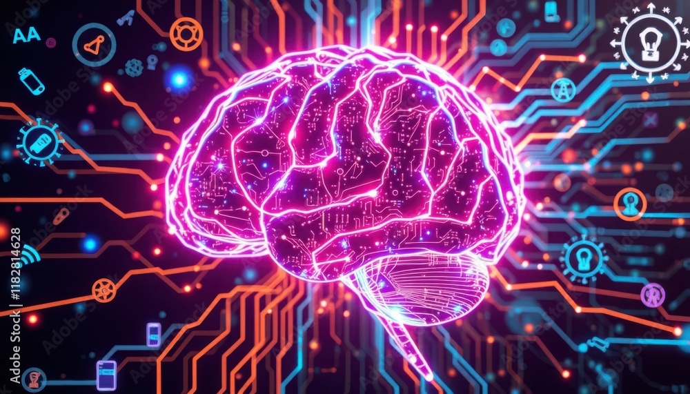 brain with circuit board brain with circuit board