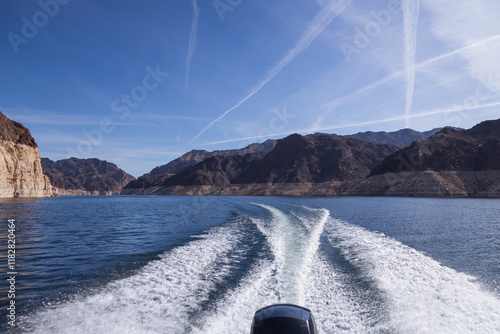 Boat on Lake Mead, National Recreation Area 