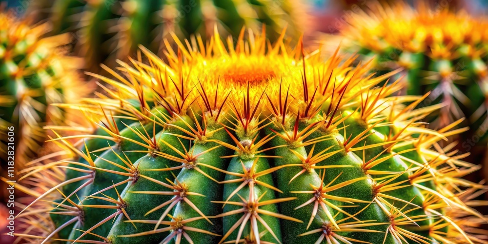 Macro Photography: Golden Barrel Cactus, Echinocactus Grusonii, Desert Plant, Succulent, Close Up, Spines, Texture, Garden Decor, Indoor Plant Macro Photography: Golden Barrel Cactus, Echinocactus Grusonii, Desert Plant, Succulent, Close Up, Spines, Texture, Garden Decor, Indoor Plant