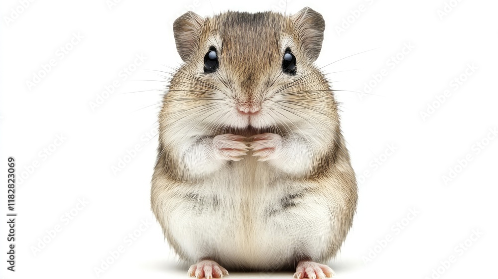 A cheerful hamster climbing a small wooden ladder, with clean surroundings and negative space. A cheerful hamster climbing a small wooden ladder, with clean surroundings and negative space.