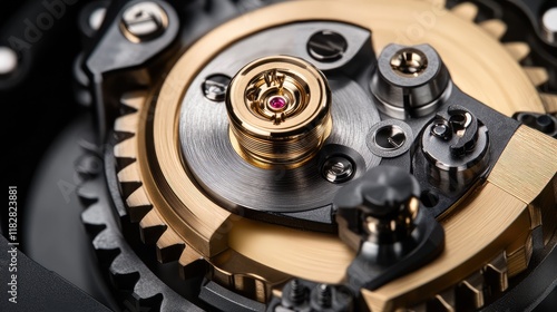 Wallpaper Mural A close-up of a complex gear mechanism with smooth metal texture, showcasing intricate details and ample space for text. Torontodigital.ca