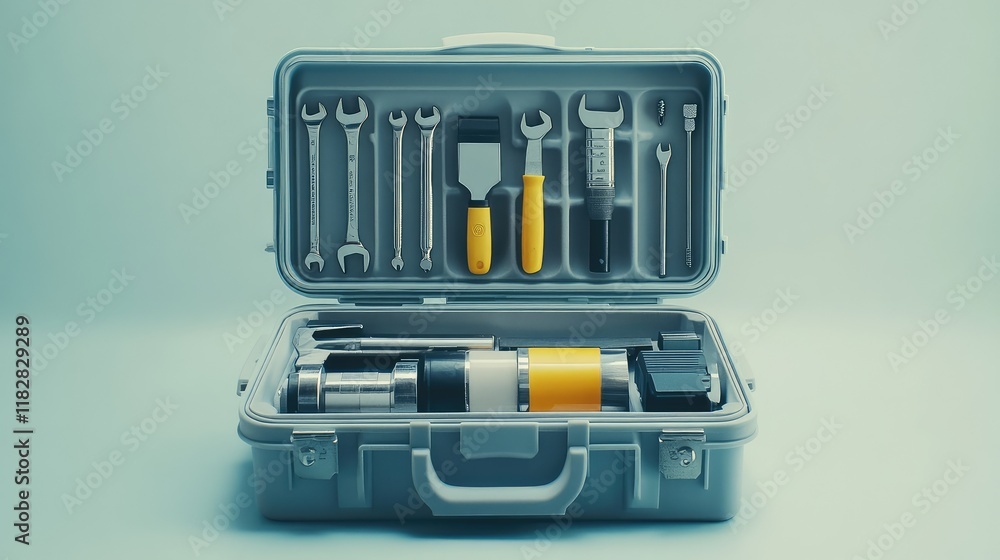 A well-organized toolbox with mechanical engineering tools inside, with a clean, neutral background for text. A well-organized toolbox with mechanical engineering tools inside, with a clean, neutral background for text.