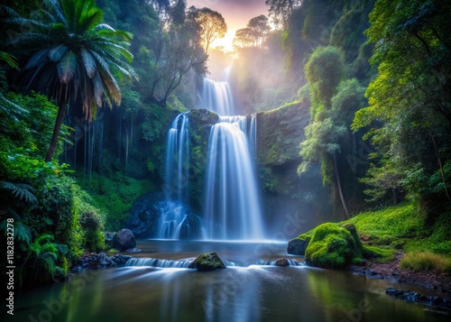 Ellinjaa Falls, Atherton Tablelands, Queensland, Australia: Dramatic Low Light Waterfall Photography photo