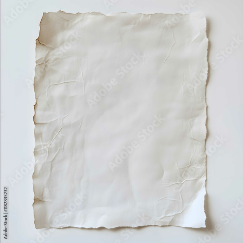 A sheet of paper with two white stripes on the side watercolor paper texture white background no border vintage