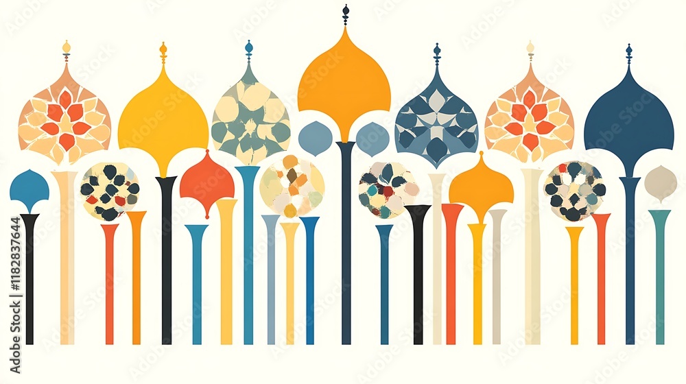 Abstract Colorful Domes Architectural Design Pattern Abstract Colorful Domes Architectural Design Pattern