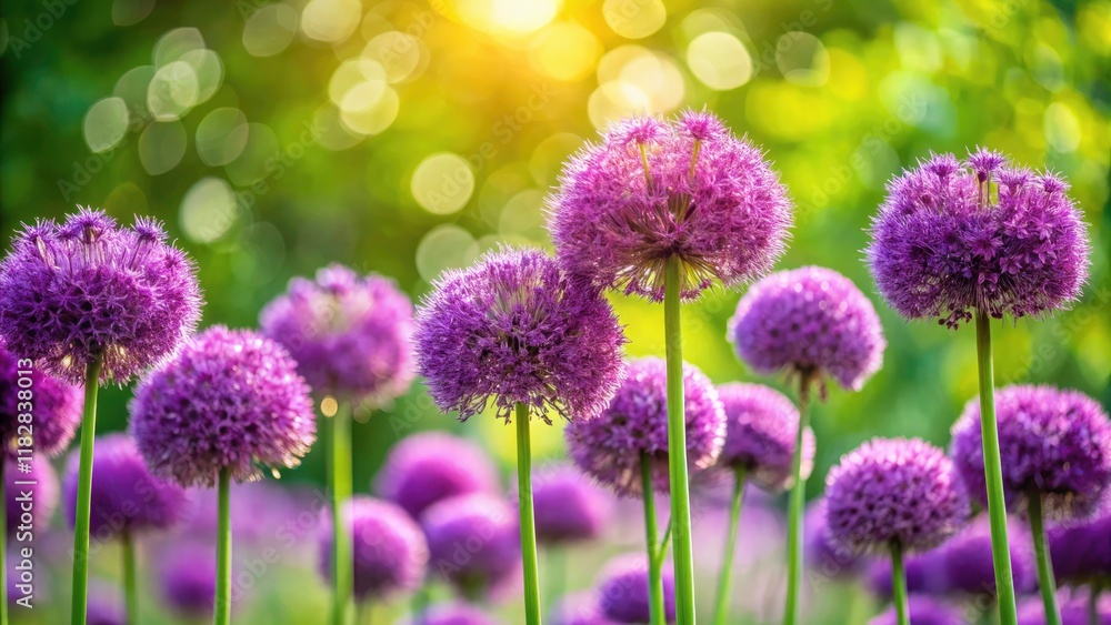 Stunning Allium Giganteum Blooms with Bokeh Effect in a Serene Garden Setting, Perfect for Nature Lovers and Floral Enthusiasts, Showcasing Vibrant Colors and Dreamy Backgrounds Stunning Allium Giganteum Blooms with Bokeh Effect in a Serene Garden Setting, Perfect for Nature Lovers and Floral Enthusiasts, Showcasing Vibrant Colors and Dreamy Backgrounds