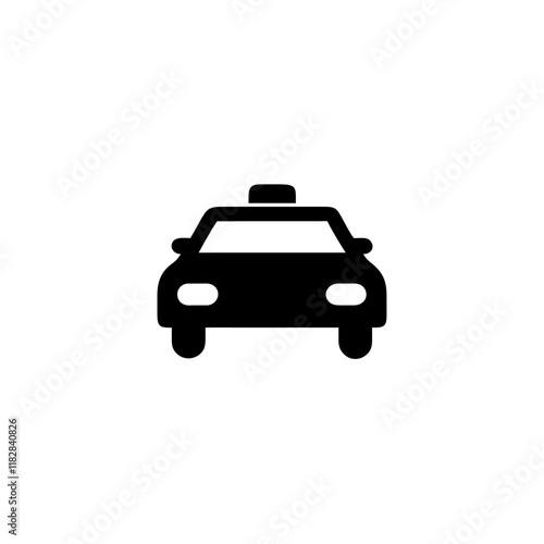 A taxi icon representing public transport via taxis, ridesharing, and hailing services.