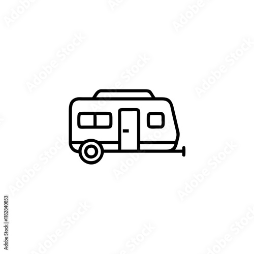 A caravan icon representing road trips, camping, and recreational vehicle travel.