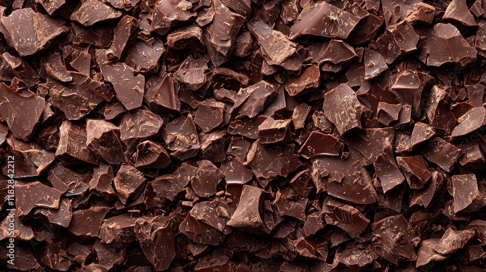 Chopped dark chocolate pieces for baking and desserts. Chopped dark chocolate pieces for baking and desserts.