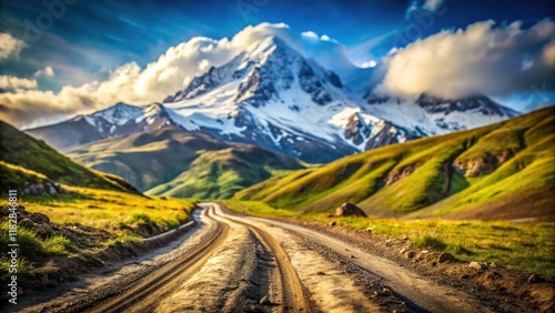 Ushba Mountain Trek: Tilt-Shift Mestia to Mazeri Dirt Road, Georgia photo