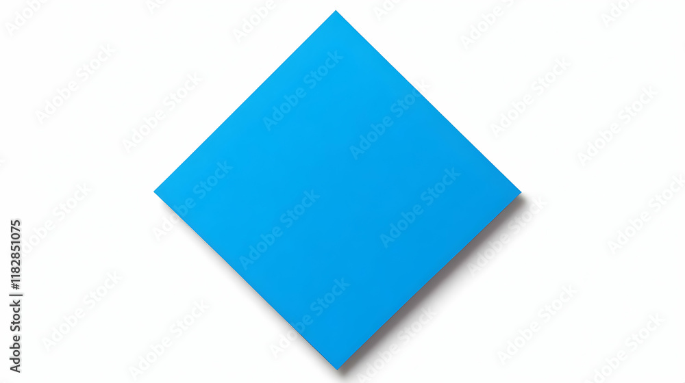 Blue Diamond Shape on White Background Creates a Striking Visual Contrast