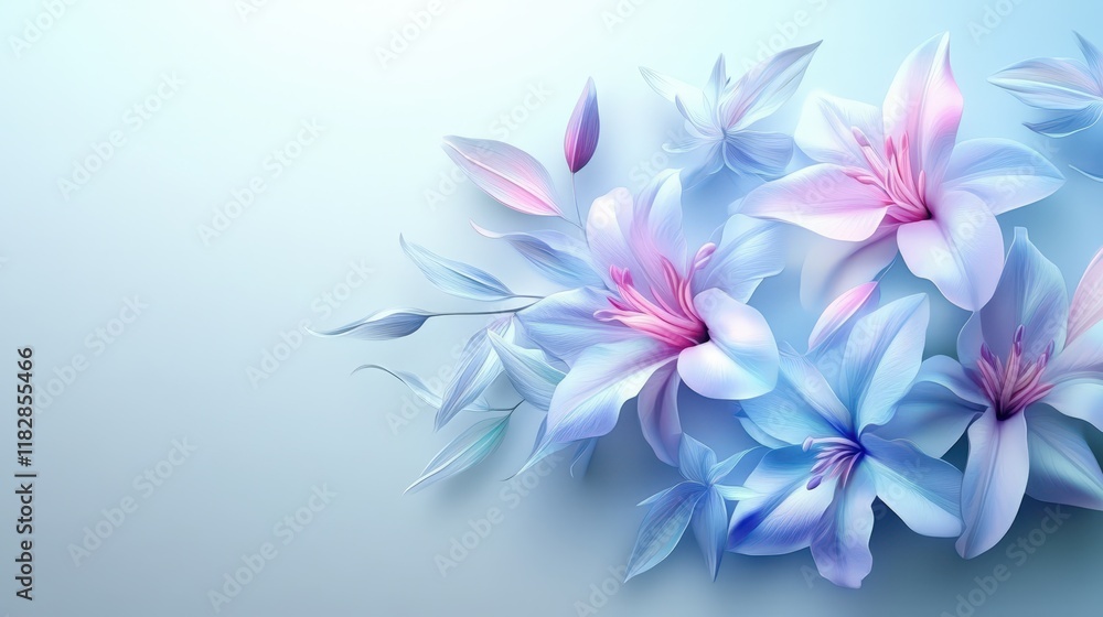 A vibrant array of delicate flowers blooms on a serene blue surface, creating a stunning contrast that celebrates love and beauty on Valentine's Day. A vibrant array of delicate flowers blooms on a serene blue surface, creating a stunning contrast that celebrates love and beauty on Valentine's Day.