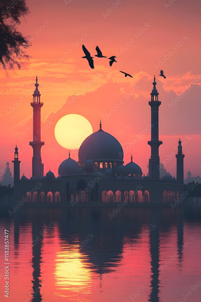 Fototapeta premium mosque at sunset