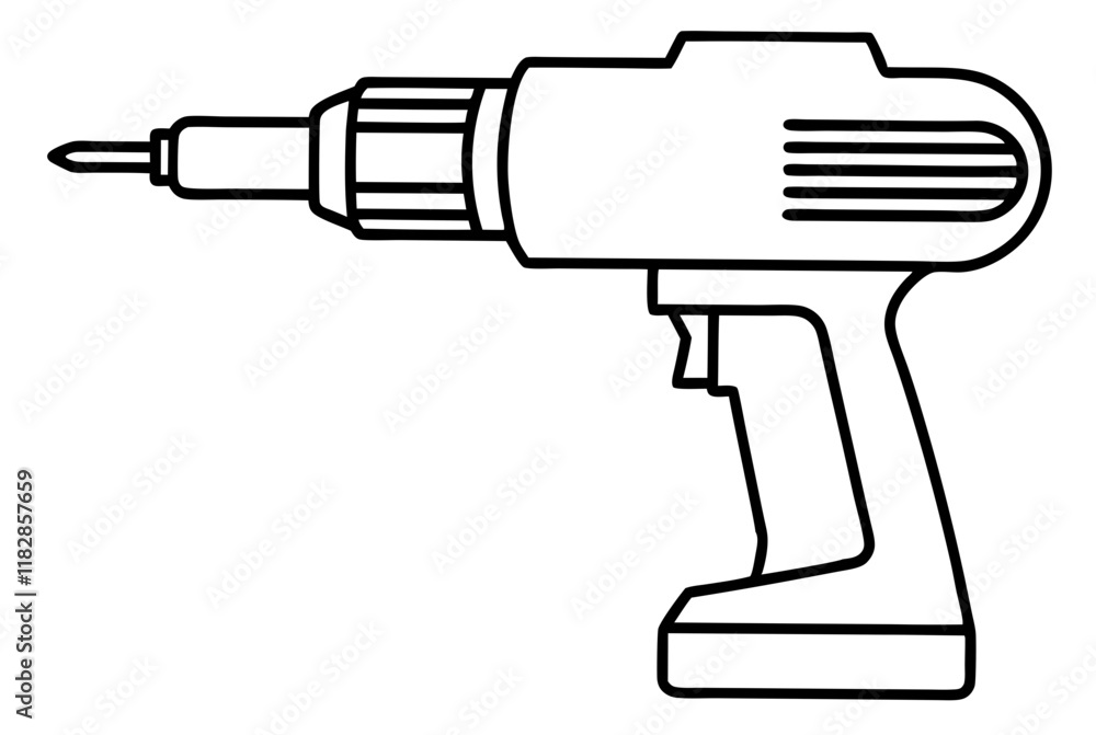 electric drill machine line art silhouette vector electric drill machine line art silhouette vector