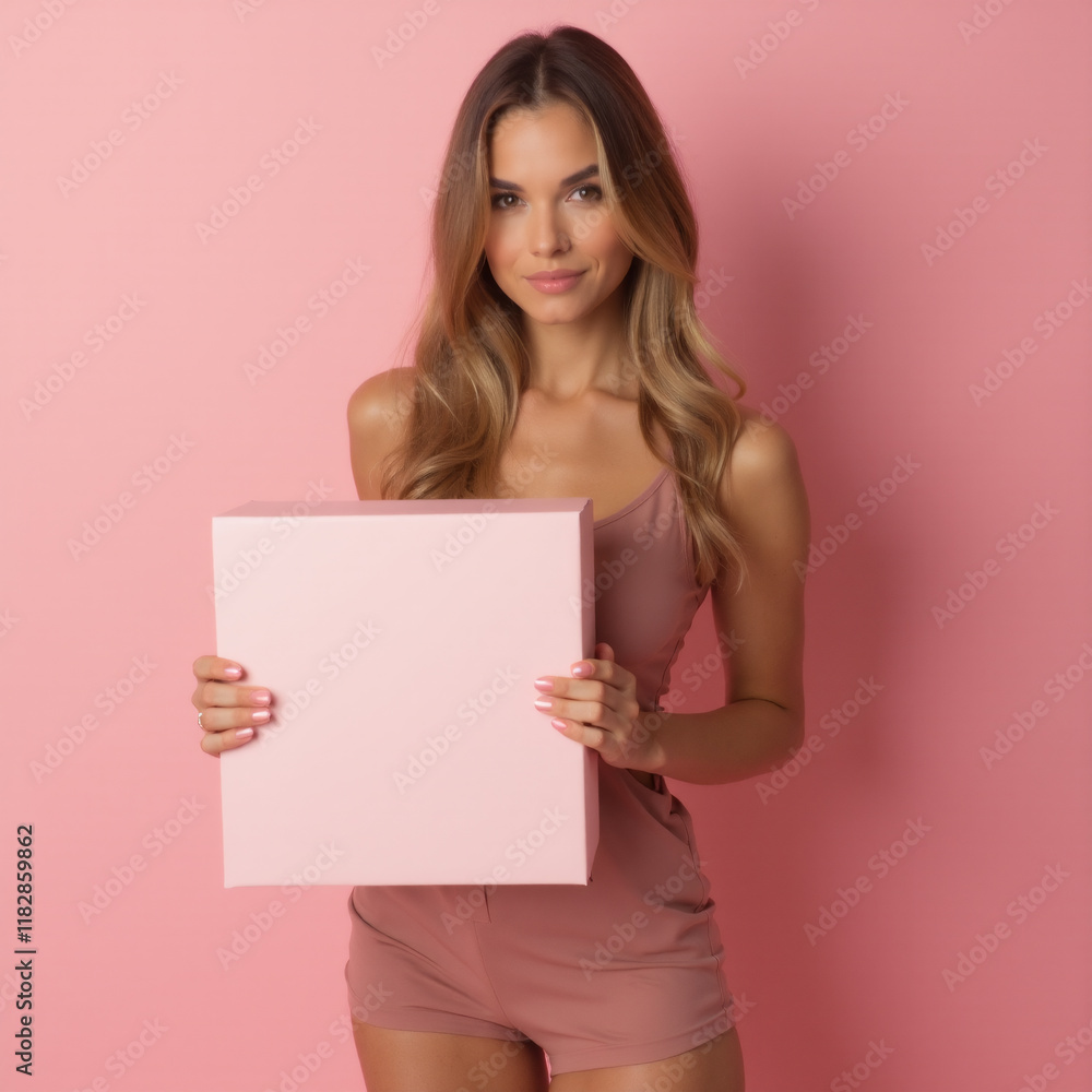 Woman advertising product. Generative ai. Woman advertising product. Generative ai.