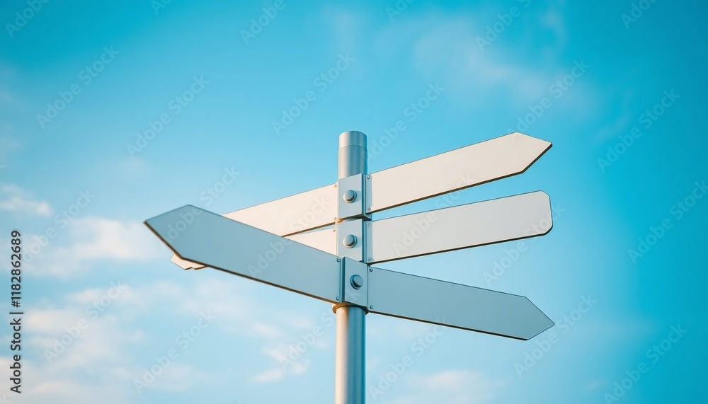 Blank Directional Signpost Outdoors Multiple Choices Decision Direction Wayfinding Guidance Options Blank Directional Signpost Outdoors Multiple Choices Decision Direction Wayfinding Guidance Options