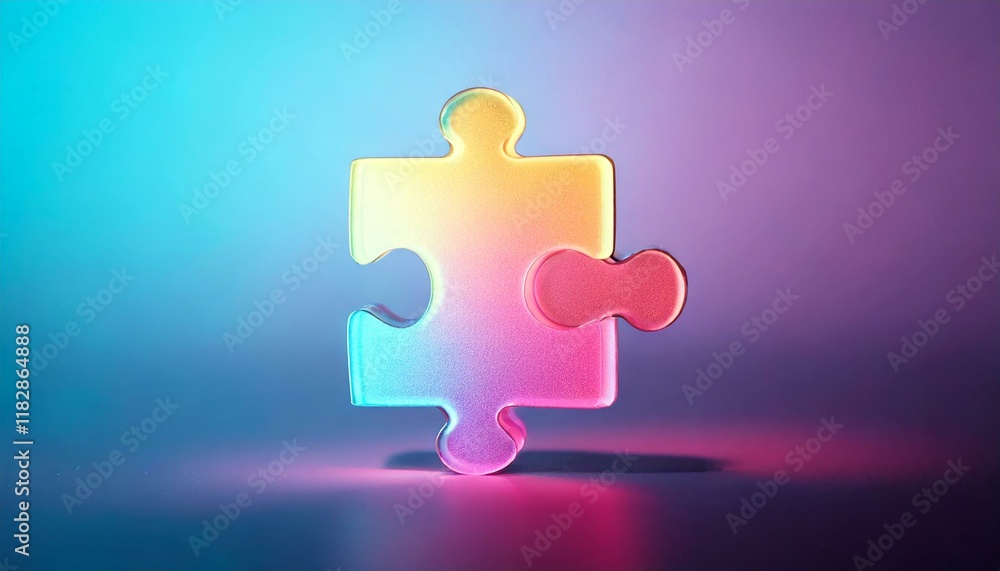 puzzle piece floating in a clean gradient puzzle piece floating in a clean gradient