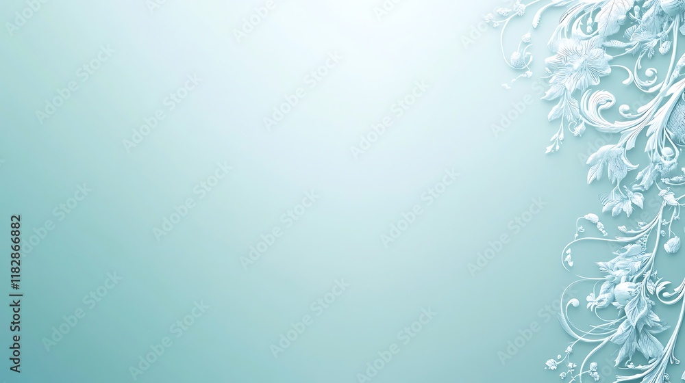 Elegant White Floral Design on a Light Blue Background Elegant White Floral Design on a Light Blue Background