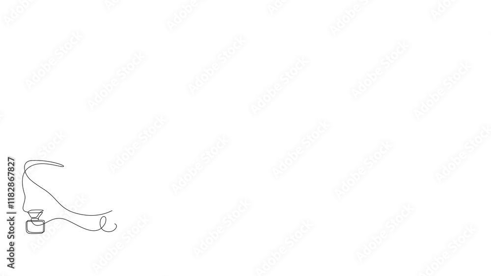 Women accessories animated self drawing of single continuous line, continuous contour movement, video drawing of line in 4k, hat, bag, sunglasses, stiletto heeled shoes, perfume, lipstick, one line Women accessories animated self drawing of single continuous line, continuous contour movement, video drawing of line in 4k, hat, bag, sunglasses, stiletto heeled shoes, perfume, lipstick, one line