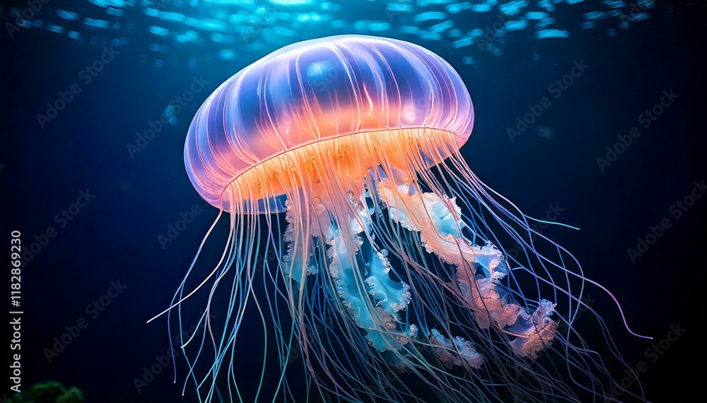 jellyfish with softly glowing tentacles jellyfish with softly glowing tentacles