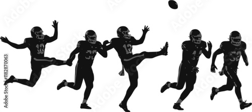 Wallpaper Mural vector set of vector football players in silhouettes
 Torontodigital.ca