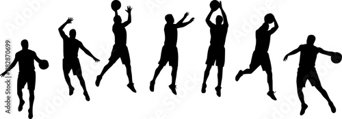 vector set of Basketball player silhouette

