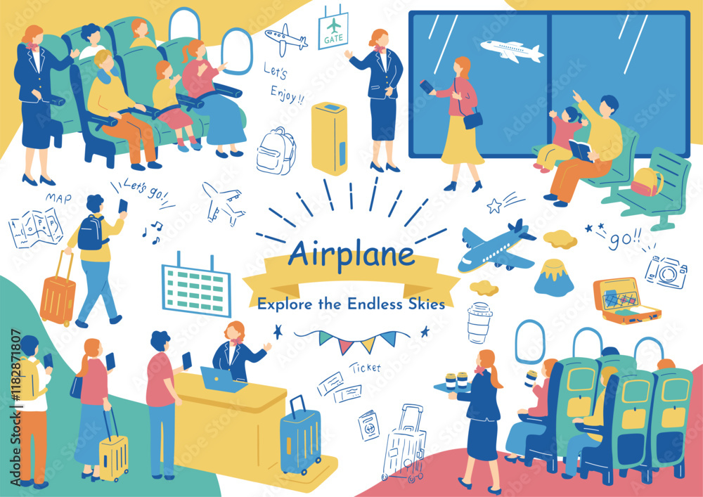 空の旅を楽しむ人達 空の旅を楽しむ人達