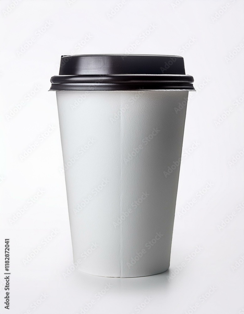 Blank white takeaway coffee cups mockup or mock up template isolated on white background. Generated image Blank white takeaway coffee cups mockup or mock up template isolated on white background. Generated image