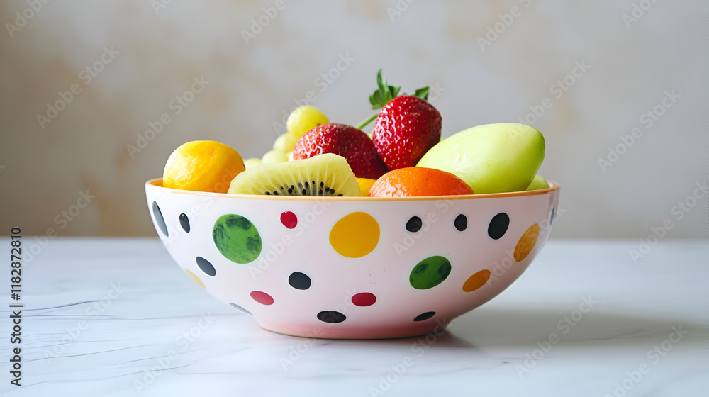 Fresh fruit salad in a bowl with assorted fruits, a delightful and nutritious treat for any occasion Fresh fruit salad in a bowl with assorted fruits, a delightful and nutritious treat for any occasion