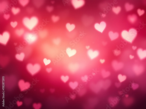 Wallpaper Mural Hearts bokeh on pink background. Torontodigital.ca