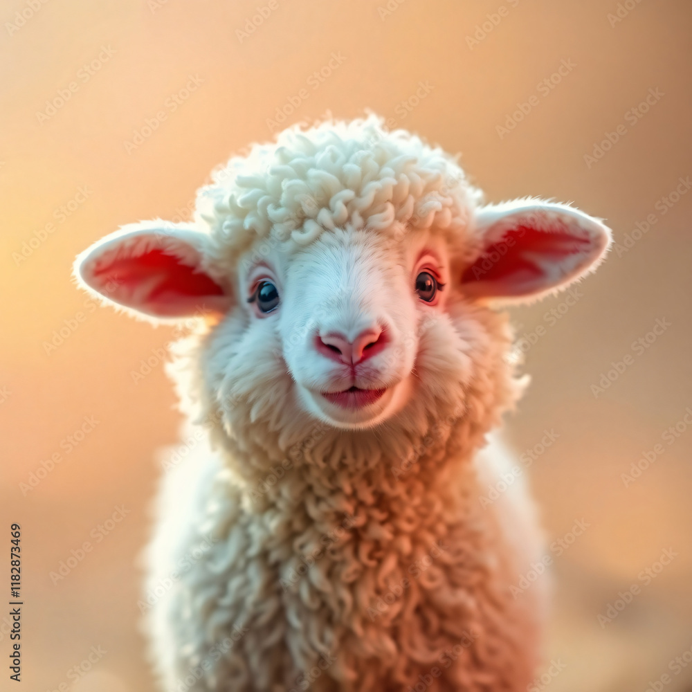 Obraz premium Playful Sheep with Friendly Expression
