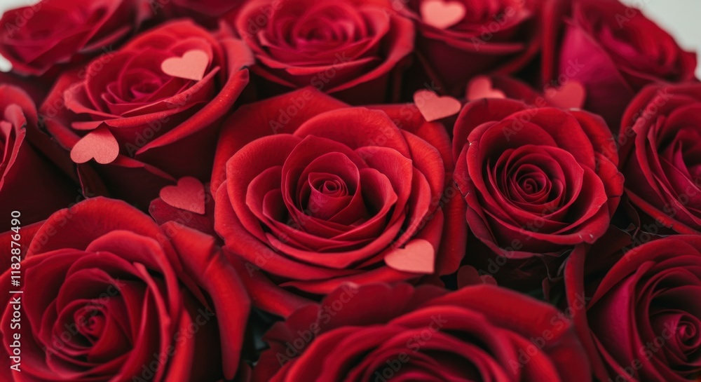 Romantic red roses with heart petals - love, passion, and beauty in bloom Romantic red roses with heart petals - love, passion, and beauty in bloom