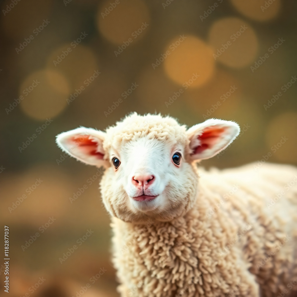 Adorable Sheep in a Vibrant Pasture at Sunset Adorable Sheep in a Vibrant Pasture at Sunset