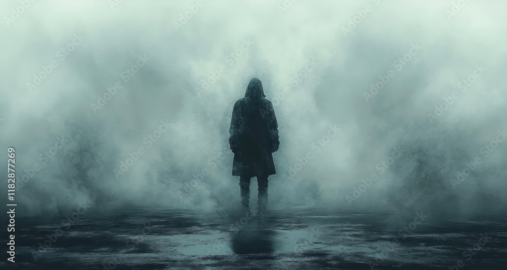 Solitude in the Foggy Landscape of a Young Man Solitude in the Foggy Landscape of a Young Man