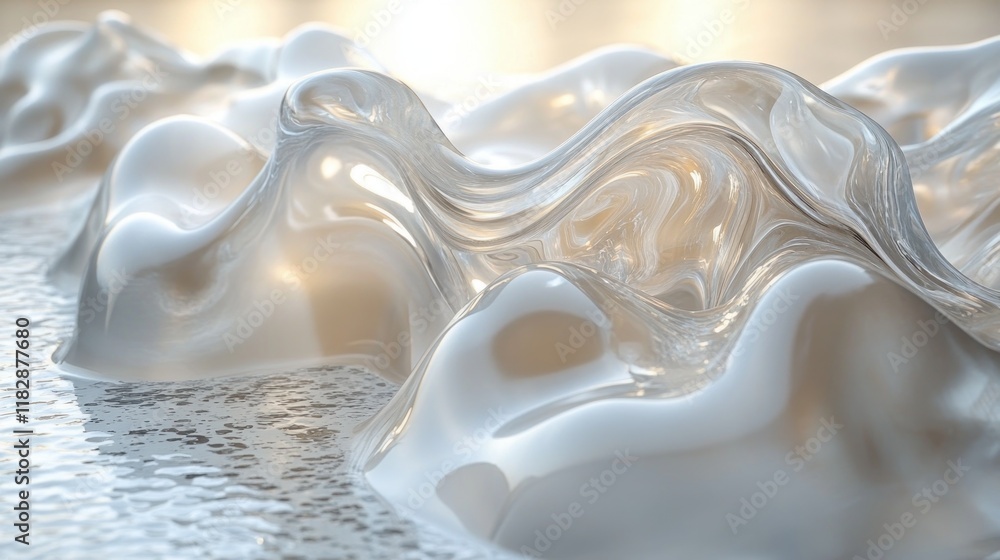 abstract transparent green glass waves flowing layers minimalist design light refraction soft natural lighting abstract transparent green glass waves flowing layers minimalist design light refraction soft natural lighting