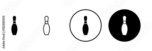 Bowling icon vector. bowling ball and pin sign and symbol.