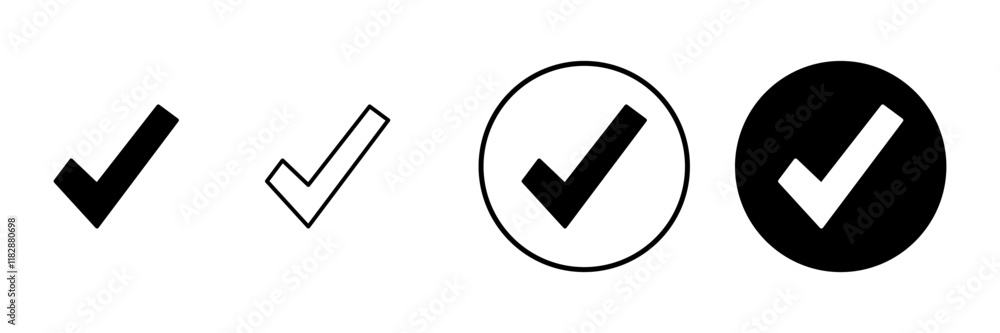 Check mark icon vector. Tick mark sign and symbol Check mark icon vector. Tick mark sign and symbol