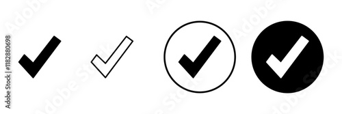 Check mark icon vector. Tick mark sign and symbol