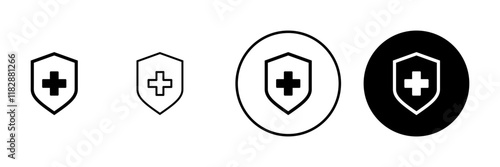Health insurance icon vector. Insurance health document sign and symbol