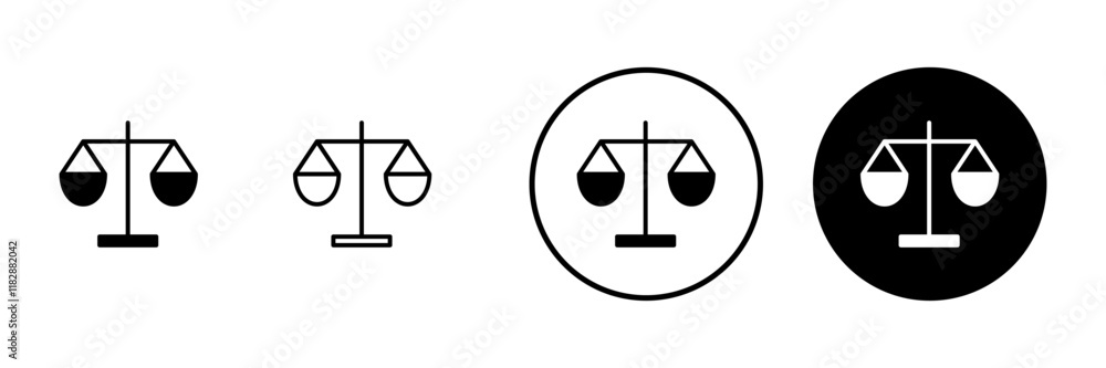 Scales icon vector. Law scale icon. Justice sign and symbol Scales icon vector. Law scale icon. Justice sign and symbol