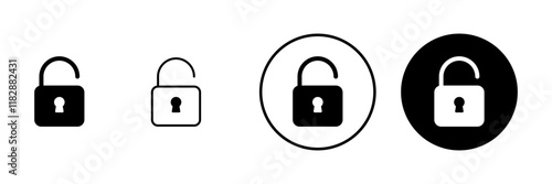 Unlock icon vector. Unlock sign and symbol. unlocked padlock icon