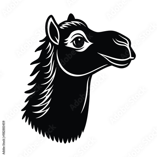 Camel head vector silhouette art illustration