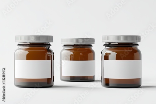 135 250 500 and 1000 ml honney jars with white photo