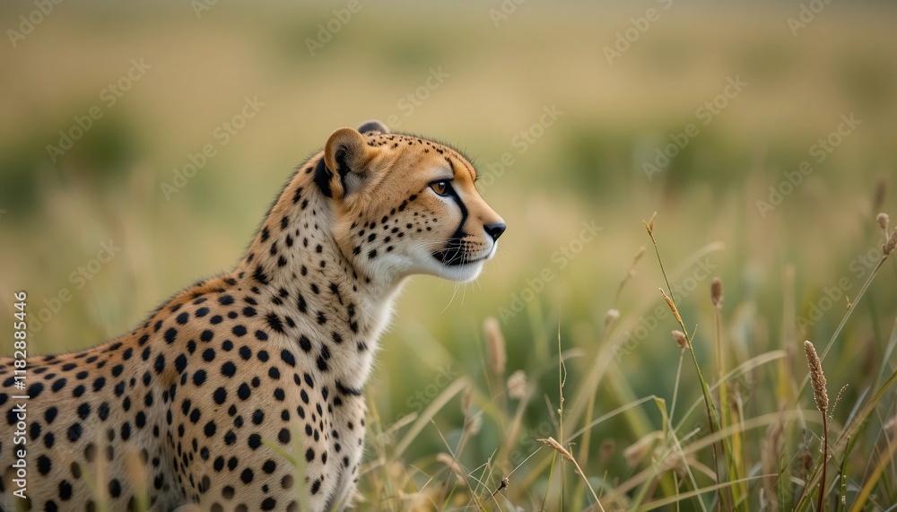 Majestic Cheetah in Profile Wild African Savannah Wildlife Photography